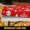 Smiry 2 Pack Rectangle Christmas Table Cloth, Waterproof Elastic Fitted