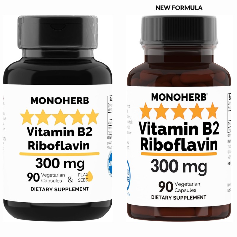 MONOHERB Vitamin B2 300 mg Riboflavin - Against Migraine -