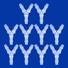 JoyTube Plastic Barb Equal Y Tee 3/8" hose ID Polypropylene