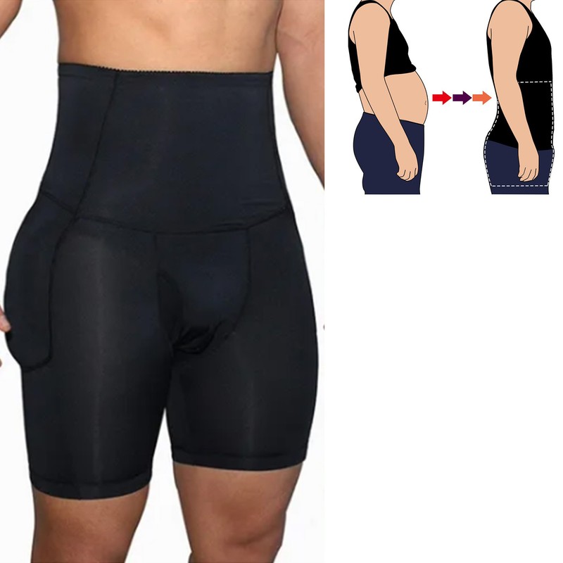 Men Tummy Control Shorts Soft Stretchy Breathable Men High Waist
