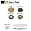 HARFINGTON 24Set Leather Snaps Fasteners Kit 20mm Dia Brass Press-Stud