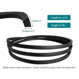 144959 Deck Belt for C Raftsman LT1000 LT2000 LT3000 42" Riding Mower Replace 532144959 138255 130801 Fits H usqvrna P oulan A YP, 1/2" x 95" Replacement Drive Belt, 2 Pack