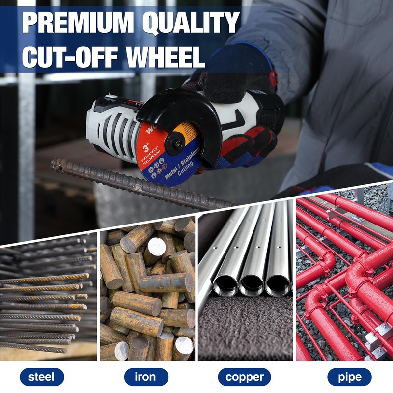 WORKPRO 20-Pack Cut-Off Wheels, 3 X 3/8-inch Metal&Stainless Steel Cutting