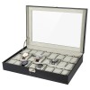UTEN 24 Slots Watch Box Large PU Leather Jewelry Organizer