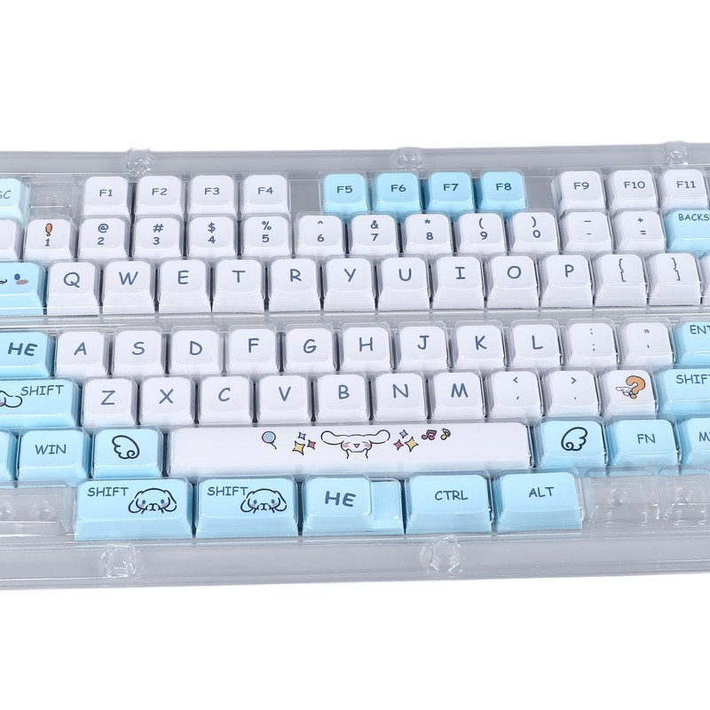 129 Keys Keycaps for XDA Height Accurate Keystrokes Blue White