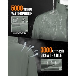 Outdoor Ventures Men's Lightweight Jacket Waterproof Rain Shell Jackets with velvet lined Windbreake Stand Collar
