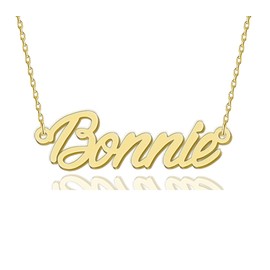 HUAN XUN Bonnie Necklaces Gold Name Necklace for Women Charm Initial Jewelry for Mom Mama Birthday Anniversary