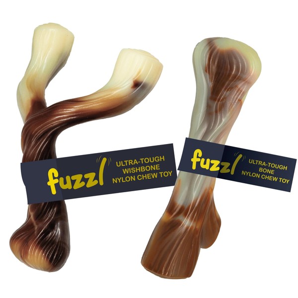 Fuzzl Ultra Tough Nylon Dog Chew Toy - Wishbone and