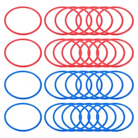 PATIKIL Plastic Toss Ring 5.31 Inch, 30 Pack Sports Rings Toss Game Speed and Agility Practice Rings for Carnival Outdoor Games Supplies Bean Bags Throwing Yard Games, Red/Blue