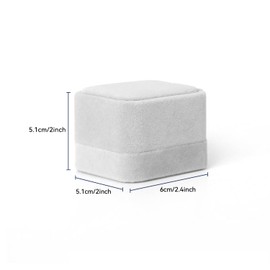 gogocow 2 Pack Velvet Wedding Ring Box, Square Jewellery Gift Boxes, Gngagement Ring Box for Ceremony Men and Women