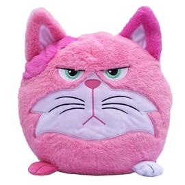 Hangry Petz Lucy Pink Cat - 12" Animal Plush, Squeeze Tummy for Sounds, Hungry Angry Expression, Embroidered Face, Soft Round Companion, Kids