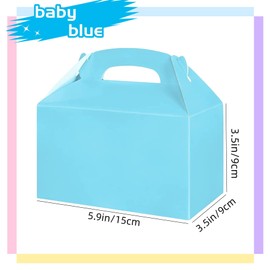 24 Pack Party Favor Treat Boxes Thickened Paper Gift Box Candy Snack Goodie Bag for Birthdays Wedding Holiday Baby Shower Graduations 15 * 9 * 9CM (Baby Blue)