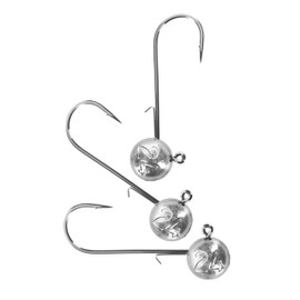 Round Jig Head, Fishing Jig Head Hook Set for Pike, Walleye, Perch, 3 Pieces, 6 cm 24 g, Handmade Jig Fishing Hooks