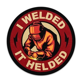 (3PCs) I Welded It Helded Sticker, Funny Welder Blue Collar Waterproof Vinyl Stickers Decals for Welding Hood Hard Hat Helmet Tool Box Laptop Water Bottle Gifts Decorations (3 Inches)