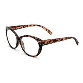 Oversize Women Reading glasses - Magnified Readers Cateye Vintage Jackie Oval - Clear lens (Brown Leopard, 1.50)