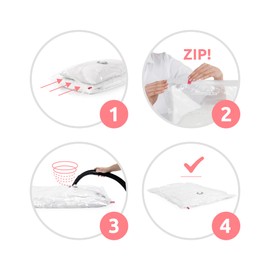 Compactor Vacuum Space Saver Compression Bag 0.065mm LPDE + Nylon Clear Medium