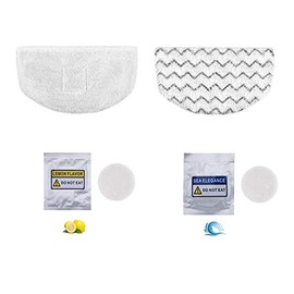 LeFix 2 Pack Washable Steam Mop Pads Replacement + 2 Fragrance Discs Compatible with Bissell Powerfresh 1940 1440 1544 1806 2075 Series, Model 19402 19404 19408 19409 1940a 1940f 1940q 1940t 1940w