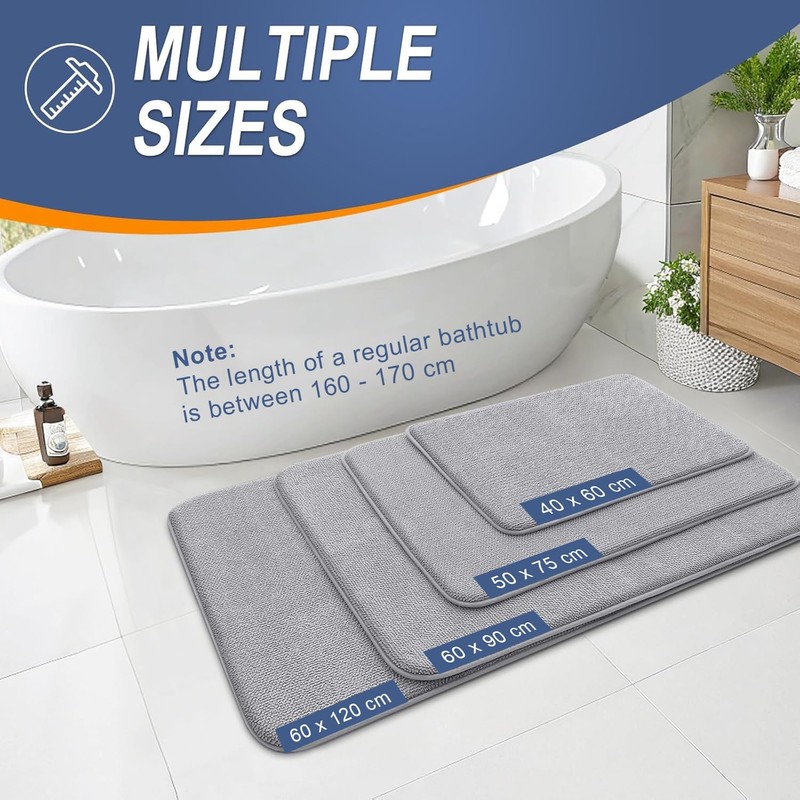 smiry Thick Memory Foam Bath Mat,50 x 75 cm,Extra Soft