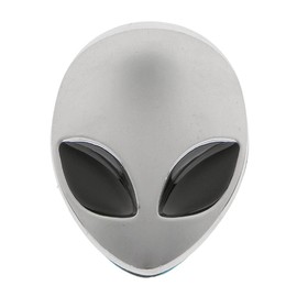 3D Car Stickers And Decals Motorcycle Metal Emblem, Alien, Silver