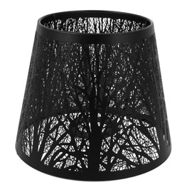OSALADI Tree Shadow Lampshade, E27 Table Lamp Shade Hollow out Metal Lamp Shade Light Accessories for Table Lamp Floor Light, 19X19X15cm, Black