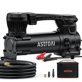 AstroAI T3 Heavy-Duty Air Compressor 12V Portable Offroad Air Compressor with 1.97CFM, 120PSI Tire Pump with Alligator Clips, LED Light for Pickups,Trucks, SUVs, RVs Cars for Up to 33 Inch Tires