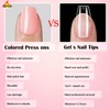 LoveOurHome 288pc Nude Coffin Press on Nails Short Fake Nails
