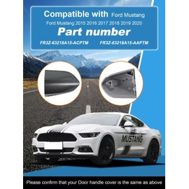 CZShiYue Car Front Left Exterior Door Handle Lock Bezel Cover Cap Fits for Ford Mustang 2015 2016 2017 2018 2019 2020 Replacement FR3Z-63218A15-ACPTM FR3Z-63218A15-AAPTM Black Car Front Left