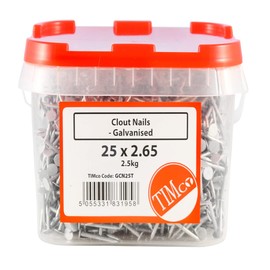 TIMCO Galvanized Clout Nails - 65 x 2.65-2.5kg Tub