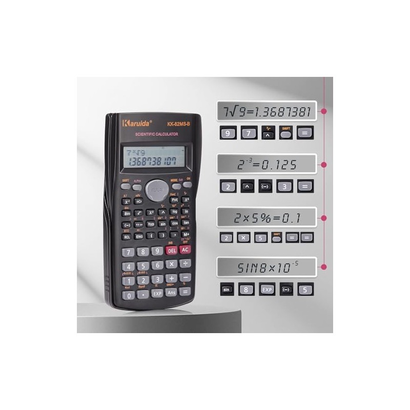 Flutesan Calculadora científica de ingeniería de 2 líneas, calculadora matemática