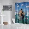 DOMOKU Cat Shower Curtain Funny Pet Kitten Couple Cosplay in