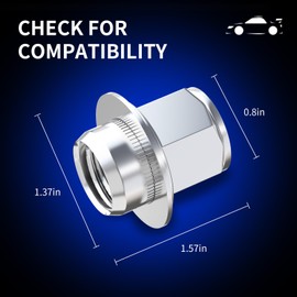 KUDILUN M12 x 1.5 Hex Chrome Plated Wheel Lug Nuts Aftermarket, OEM Factory Lug Nuts Closed End Style Mag Seat for Toyota Tacoma 4 Runner Camry (20pack:1.5in heigh, Chrome, M12*1.5)