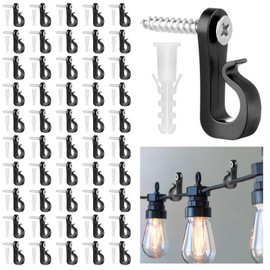 Pack of 50 Q-Hanger Screw Hooks with Safety Lock Christmas Lighting Hooks Hanging Hooks for Indoor Outdoor Fairy Lights Garage New Year Party Outdoor Hooks