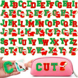 Jutom 104 Pcs Self Adhesive Chenille Letter Patches Letter Patches Chenille Stick on Embroidered Patch for Clothing Jackets Backpacks Hats(Cute,Green, Red)