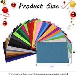 40pcs Felt Fabric Nonwoven Sheet for Craft Work, 1mm Thick for DIY Crafts, Sewing, Crafting Projects, 20 Colors (6 * 6 in)
