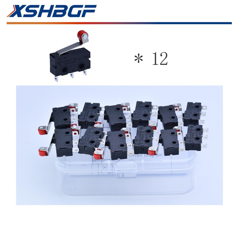 XSHBGF 12Pcs Micro Limit Switch 125 250V AC 5A SPDT