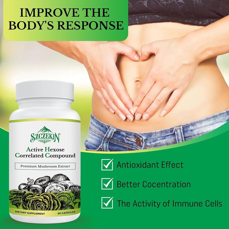 Active Hexose Correlated Compound 1500 mg Supplement, Natural 8 Mushroom