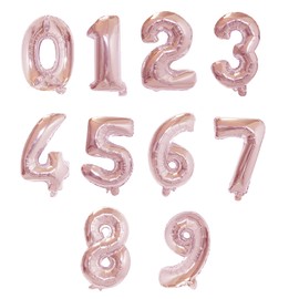 Weddecor 32" Foil Helium Balloons Number 9 for Wedding Party Birthday Bridal Shower Engagement Anniversary New Year Party Number 9 Rose Gold