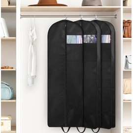 KIMBORA 65" Dress Garment Bags for Hanging Clothes Travel, Gusseted Wedding Dress Garment Bags for Closet Storage with Handles for Long Gowns, Coats（3 Packs）
