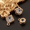 Craftdady 100pcs Golden Cubic Zirconia Crystal Charms 10 Styles Clear