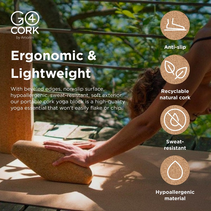 Go4Cork Cork Yoga Egg Block - Oval | 11 x