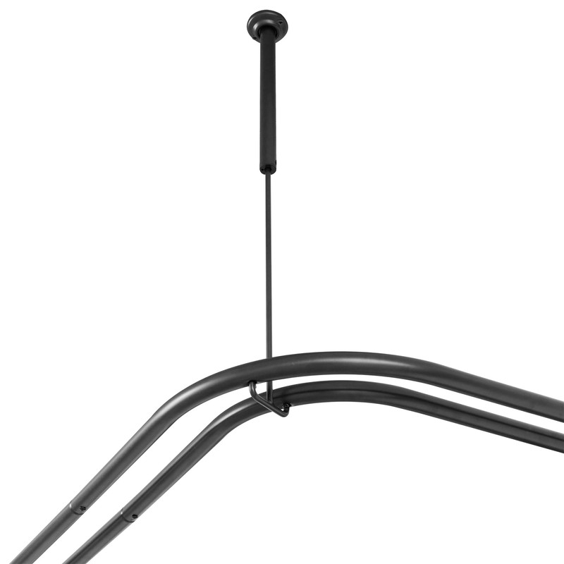 Utopia Alley Rustproof Aluminum Double L Shaped Shower Curtain Rod