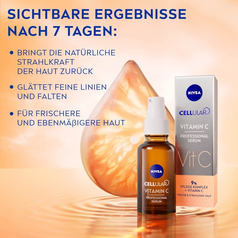 NIVEA Cellular Professional Serum Vitamin C (30 ml), Moisturising Vitamin