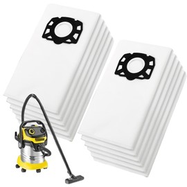 12 Pack KFI 357 Staubsaugerbeutel für Kärcher WD2 Plus, WD3, WD3 Akku, Vlies Staubsaugerbeutel für Kärcher Staubsauger WD3S, KWD1, KWD2, KWD3, MV3, SE4001, SE4002