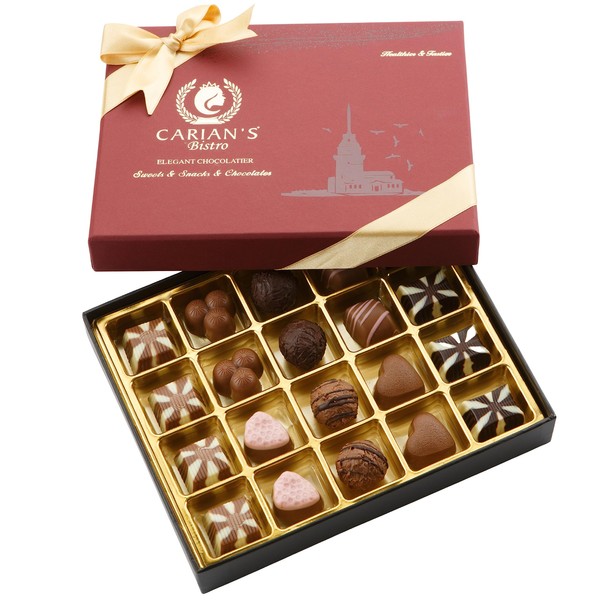 CARIANS Chocolatier Chocolate Gift Box, Assorted Luxury Premium Gourmet Chocolates, 20 Pc.