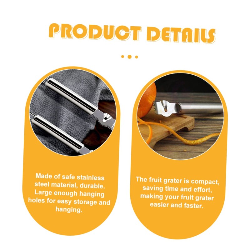 Mobestech 2Pcs Lemon Zester and Orange Peeler Multi Functional Graters