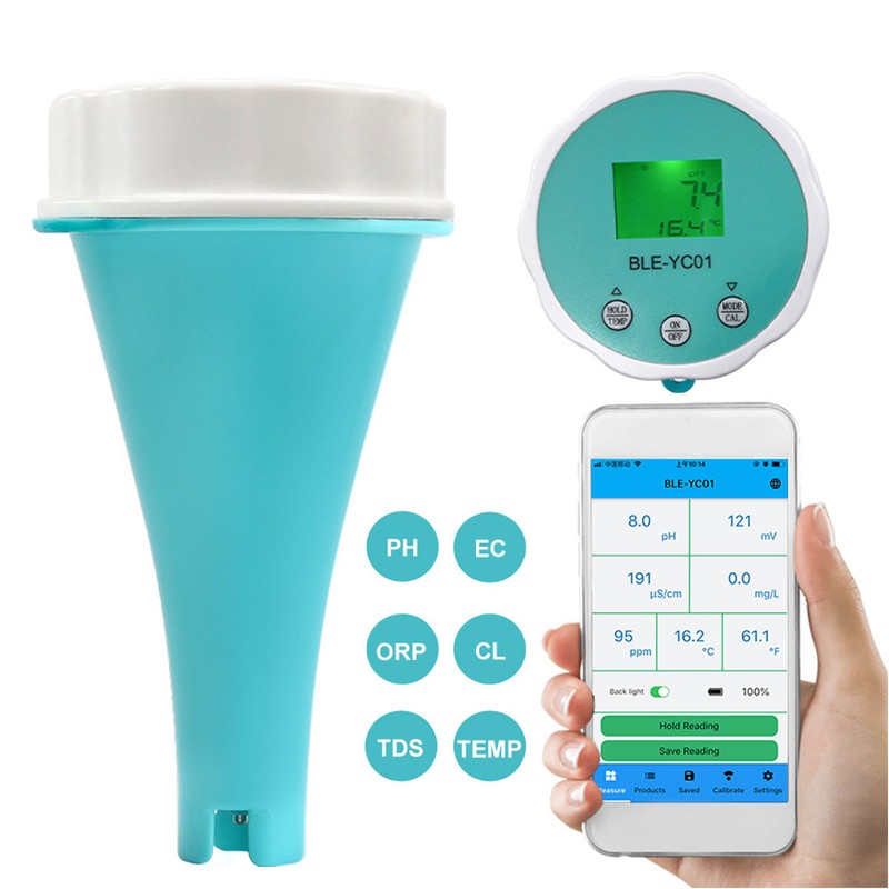 6 in 1 Bluetooth Water Quality Tester PH ORP EC