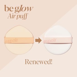 Espoir Be Glow Air Puff 5pc | Soft & Smooth Sponge Applicator for Flawless and Easy Makeup, Suitable for Cushion and Liquid Foundation, Cream, Powder, Concealer, Round Shape, Korean Base Tools