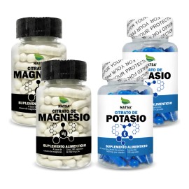  Pack Citratos de Magnesio y Potasio Jumbo (200 Cápsulas c/u) ✨ minerales esenciales