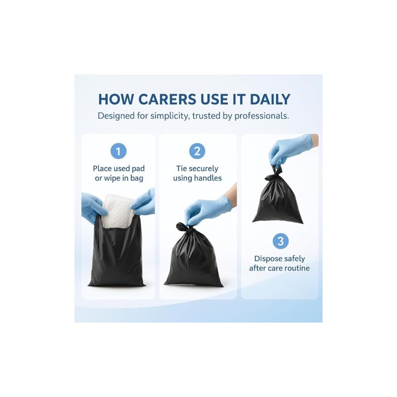 2000 x ALIA Black Adult Nappy Sacks | Extra Large