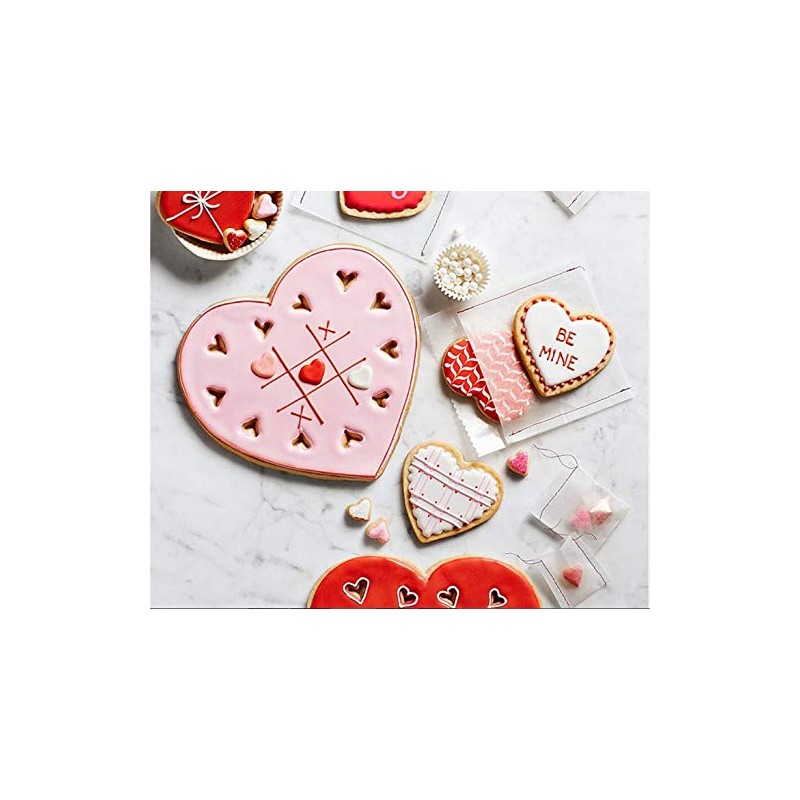 Szxc Large Heart Cookie Cutters With Interior Cut-Outs - Stainless